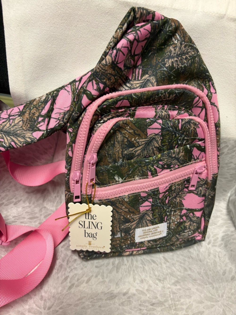 Simply Southern Pink Camo Mini Crossbody Backpack - Picture 2 of 7